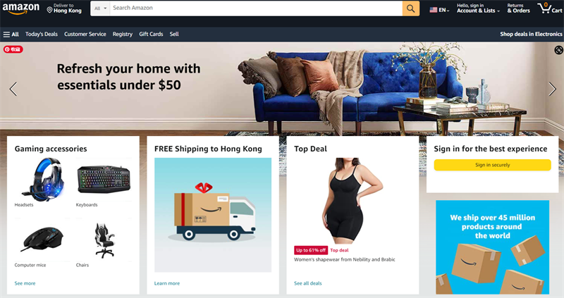 亞馬遜美國(guó)站 Amazon.us 網(wǎng)址入口